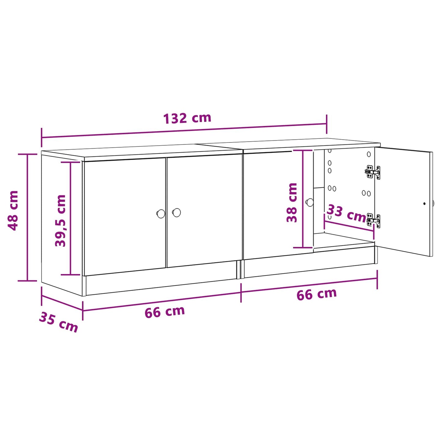 Sängskåp 2 pcs Betonggrå 66 x 35 x 48 cm Konstruerat trä