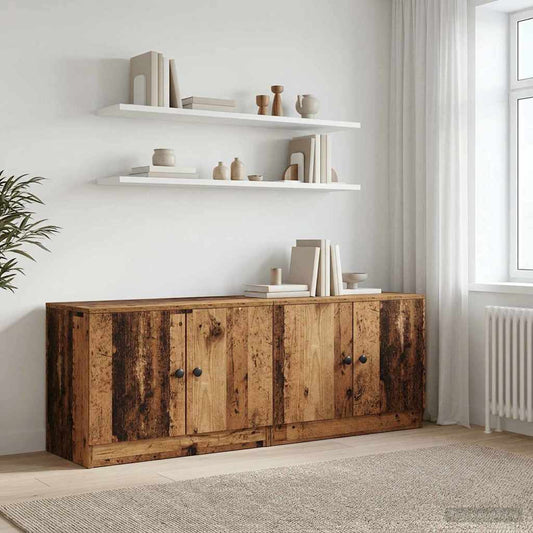 Sängskåp 2 pcs Gammalt trä 66 x 35 x 48 cm Konstruerat trä
