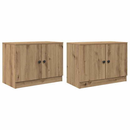 Sängskåp 2 pcs Artisan-ek 66 x 35 x 48 cm Konstruerat trä