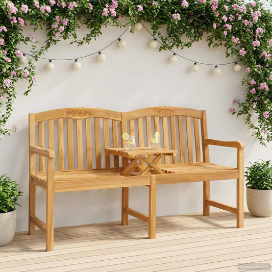 Handsnidad Rosabänk Naturlig 150,5 x 60 x 95 cm Massivt teakträ