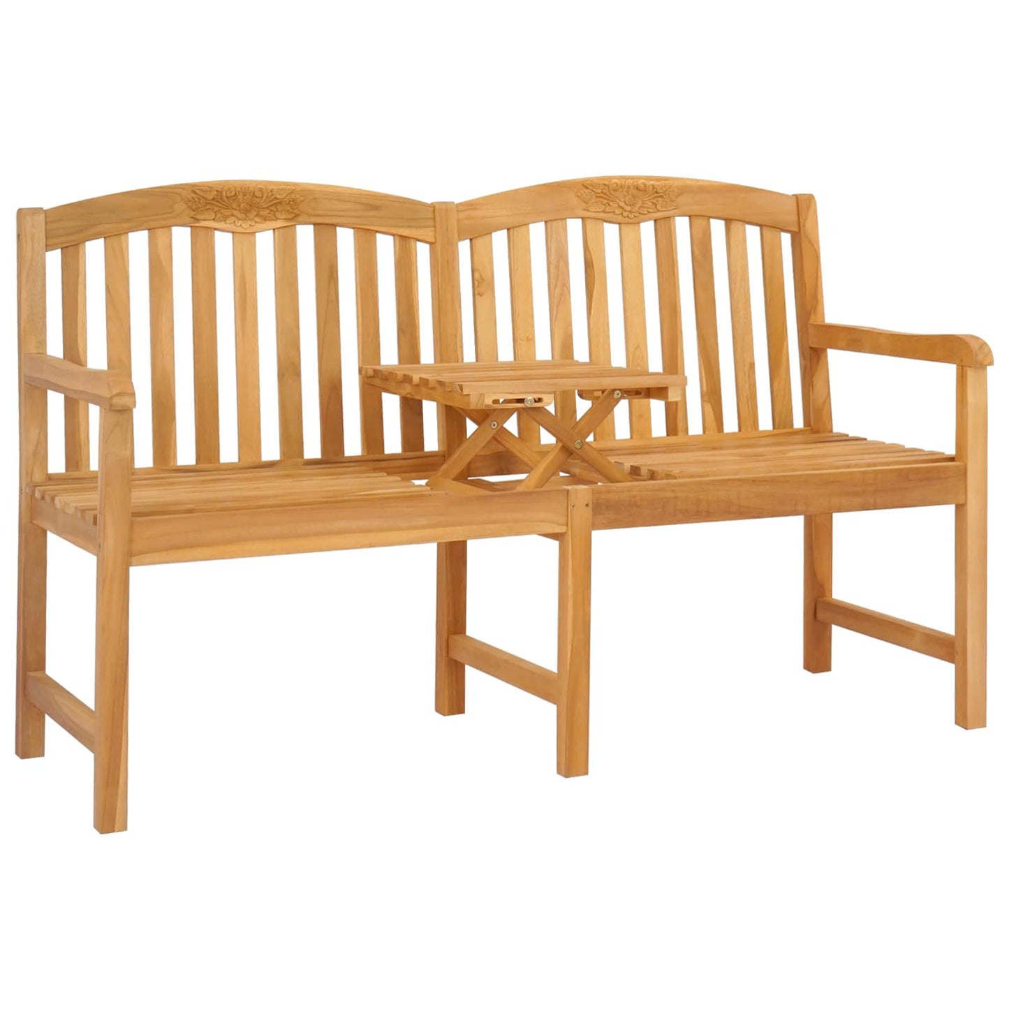 Handsnidad Rosabänk Naturlig 150,5 x 60 x 95 cm Massivt teakträ