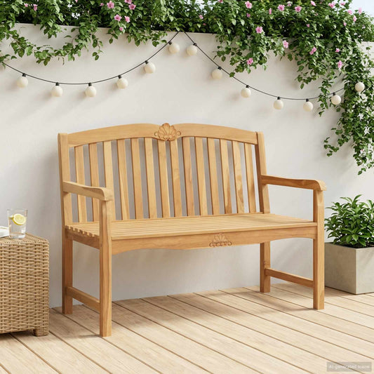 Handsnidad Rosabänk Naturlig 114 x 60 x 95 cm Massivt teakträ