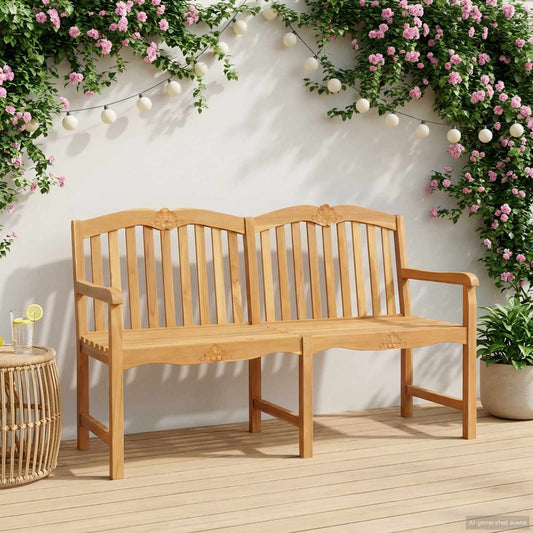 Handsnidad Rosabänk Naturlig 150 x 60,5 x 95 cm Massivt teakträ