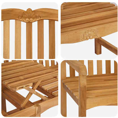 Handsnidad Rosabänk Naturlig 155 x 60 x 94 cm Massivt teakträ