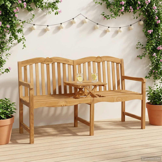 Handsnidad Rosabänk Naturlig 155 x 60 x 94 cm Massivt teakträ