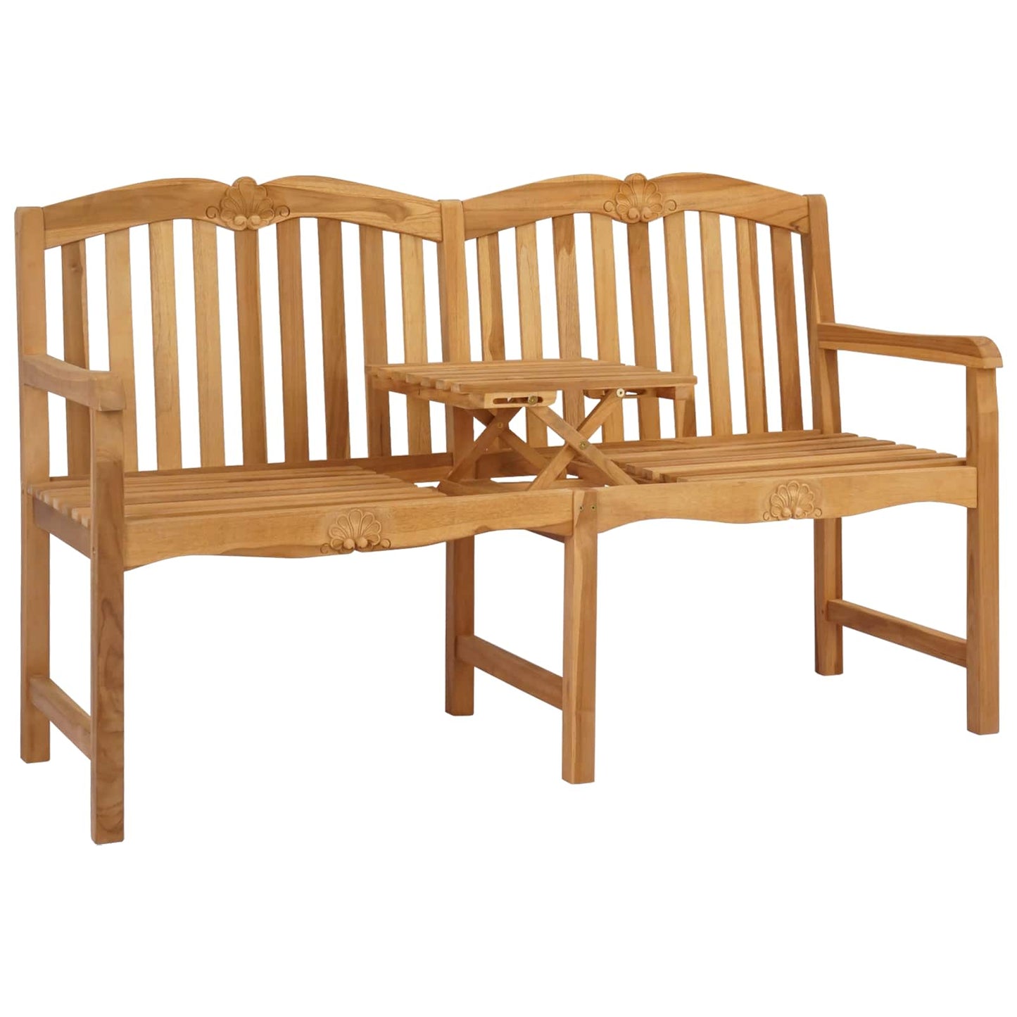 Handsnidad Rosabänk Naturlig 155 x 60 x 94 cm Massivt teakträ