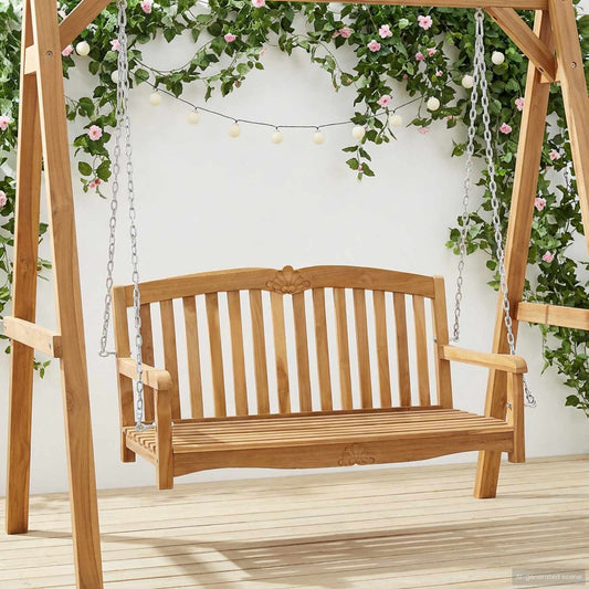 Gungbänk Naturlig 114 x 60 x 60,5 cm Massivt teakträ