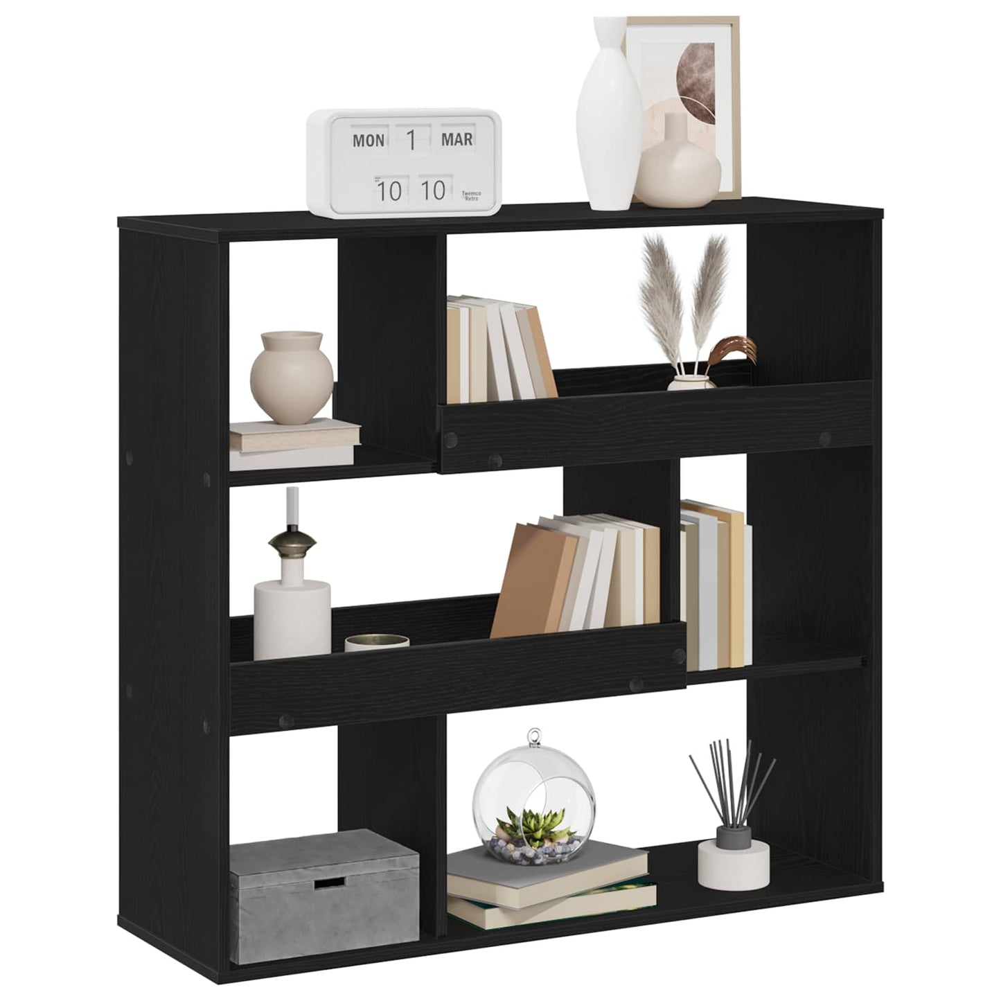 Bokhylla Svart Ek 100 x 33 x 94,5 cm