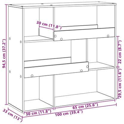 Bokhylla Svart Ek 100 x 33 x 94,5 cm
