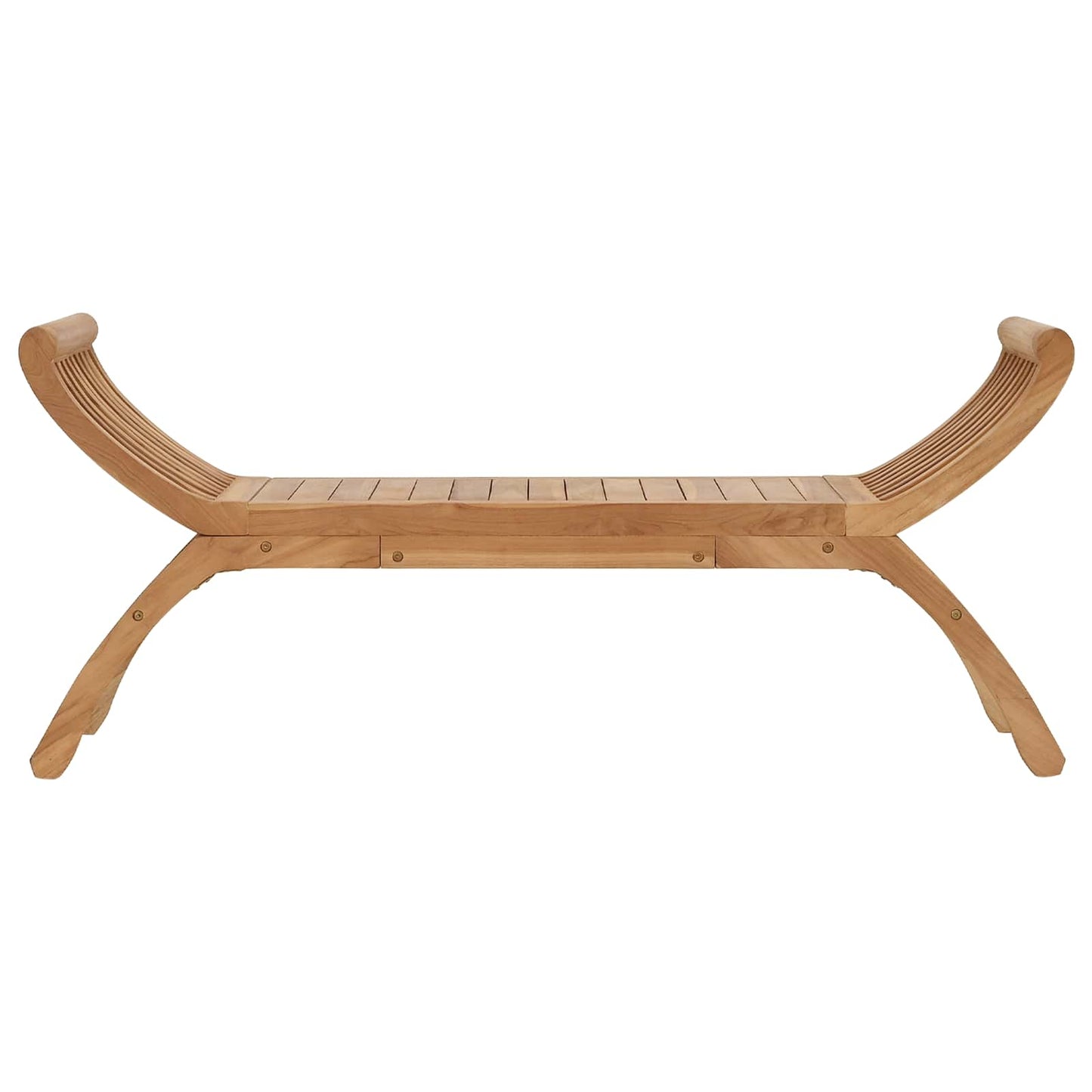 Trädgårdsbänk 2 -Seater 126 cm Massivt teakträ Naturlig