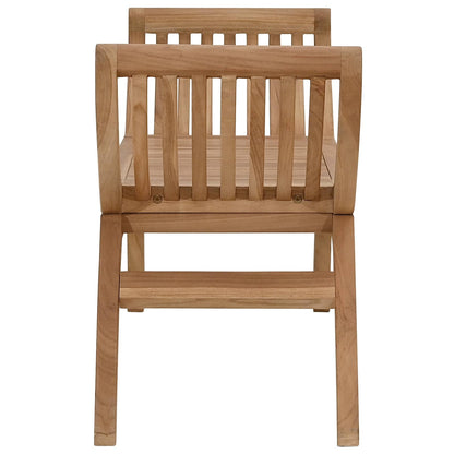 Trädgårdsbänk 2 -Seater 126 cm Massivt teakträ Naturlig