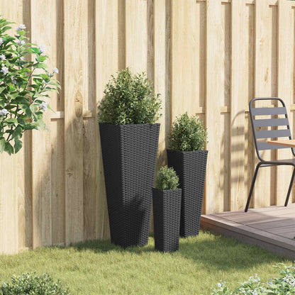 Utomhus Blomkruka Metall 3 pcs Svart Metall
