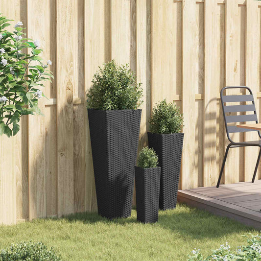Utomhus Blomkruka Metall 3 pcs Svart Metall