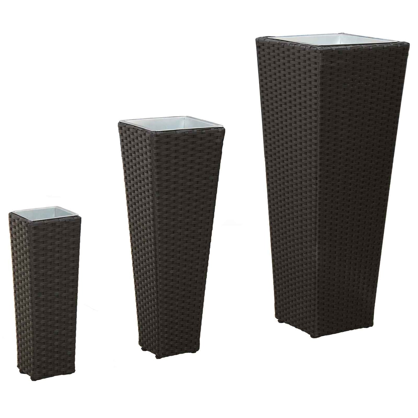 Utomhus Blomkruka Metall 3 pcs Svart Metall