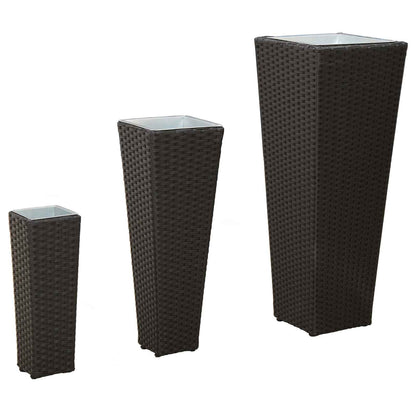 Utomhus Blomkruka Metall 3 pcs Svart Metall