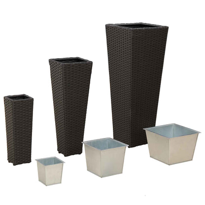 Utomhus Blomkruka Metall 3 pcs Svart Metall