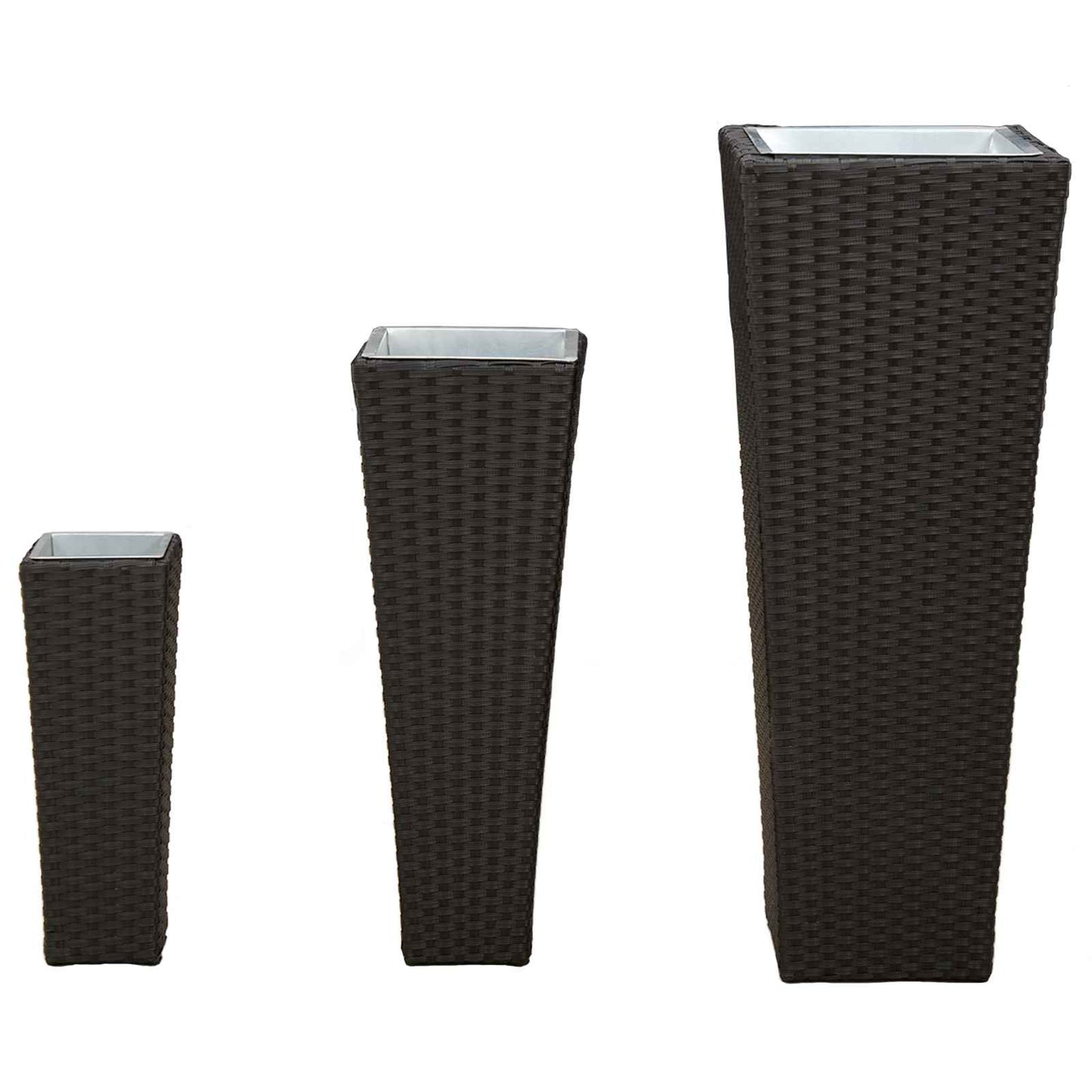 Utomhus Blomkruka Metall 3 pcs Svart Metall