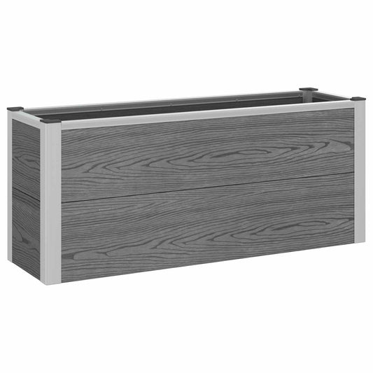 Upphöjd odlingslåda Grå 100 x 30 x 22 cm WPC och aluminium