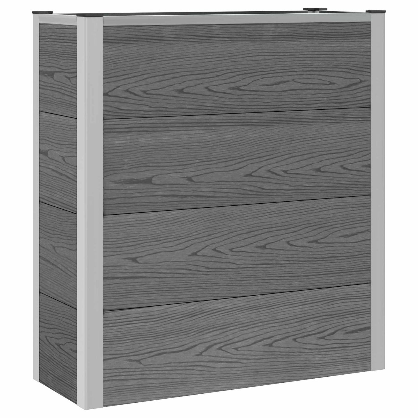 Upphöjd odlingslåda Grå 75 x 30 x 22 cm WPC och aluminium