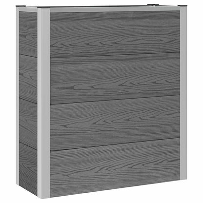 Upphöjd odlingslåda Grå 75 x 30 x 22 cm WPC och aluminium