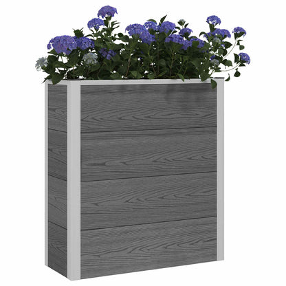 Upphöjd odlingslåda Grå 75 x 30 x 22 cm WPC och aluminium