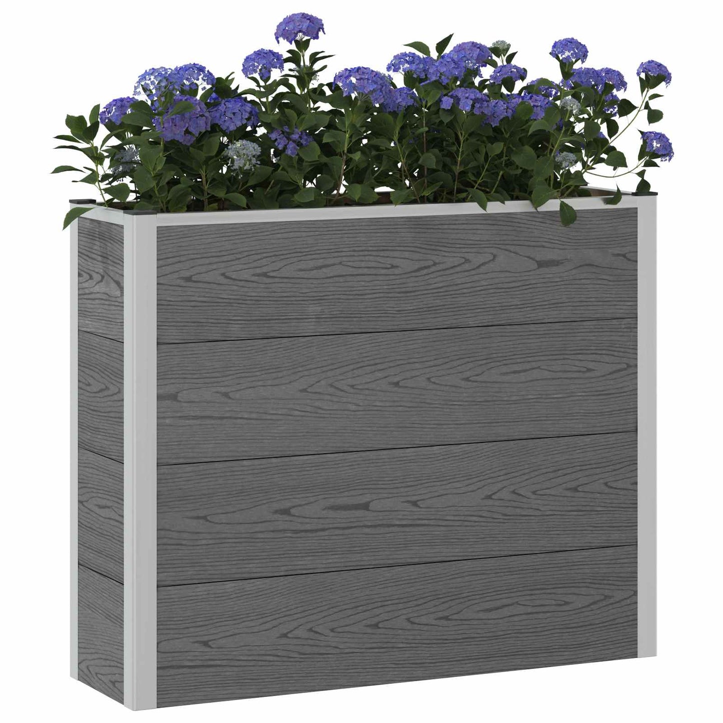 Upphöjd odlingslåda Grå 100 x 30 x 22 cm WPC och aluminium