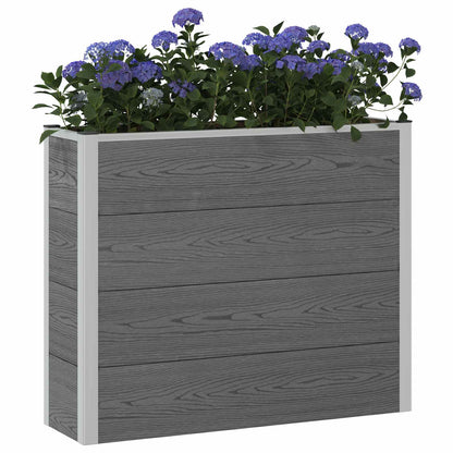Upphöjd odlingslåda Grå 100 x 30 x 22 cm WPC och aluminium