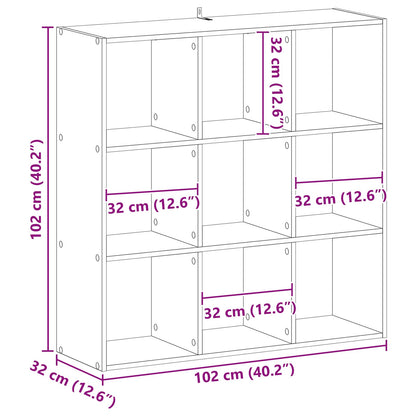 Bokhylla Svart ek 102 x 32 x 102 cm