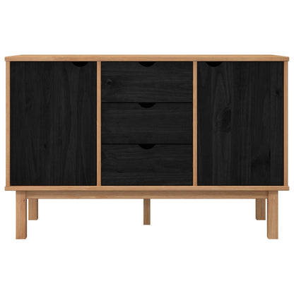 Sideboard OTTA Svart 113,5 x 43 x 73 cm Massiv furu