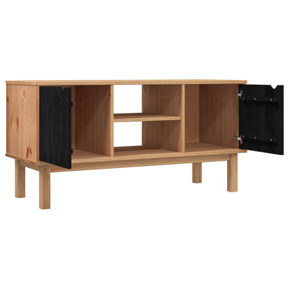 TV-bänk OTTA 113,5 x 43 x 57 cm Svart Massiv furu