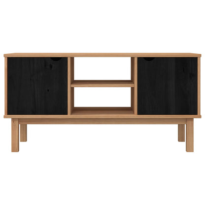 TV-bänk OTTA 113,5 x 43 x 57 cm Svart Massiv furu