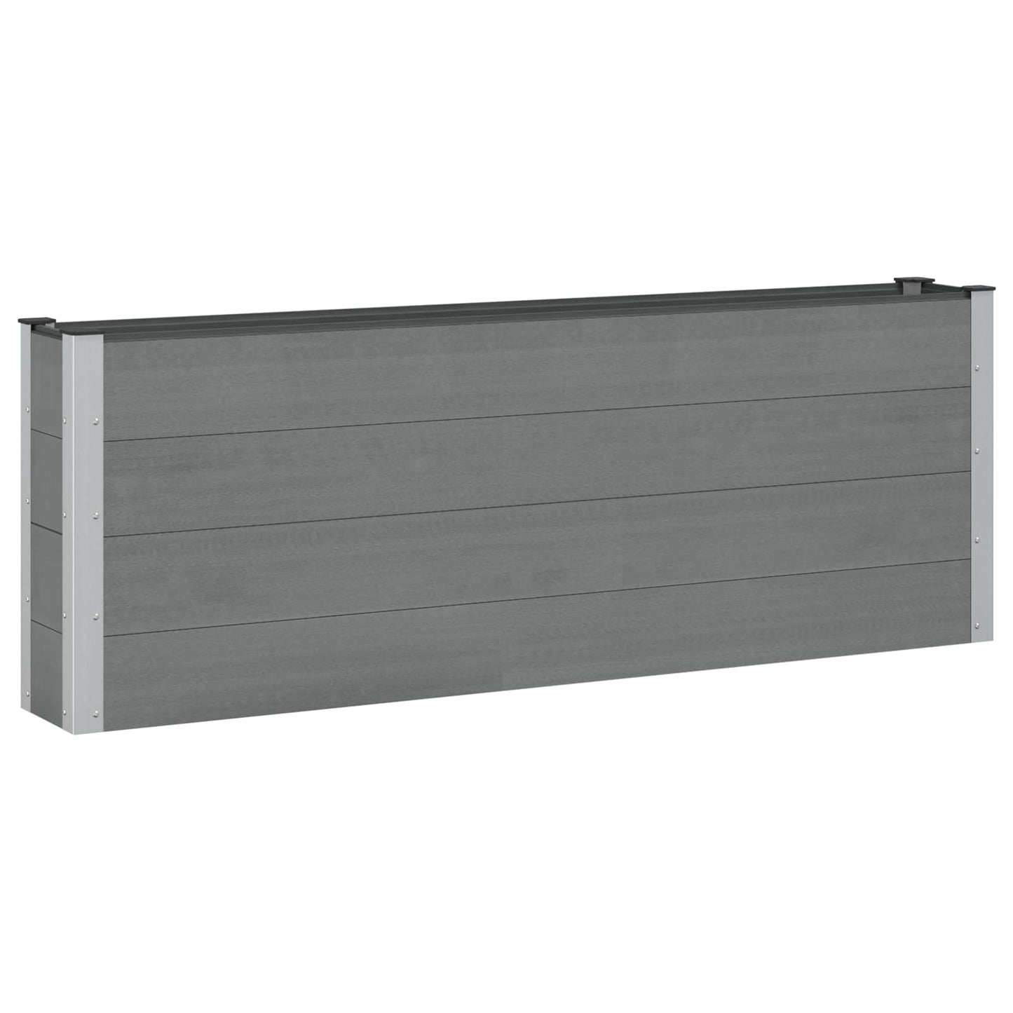 Upphöjd odlingslåda Svart 200 x 30 x 72 cm WPC och aluminium