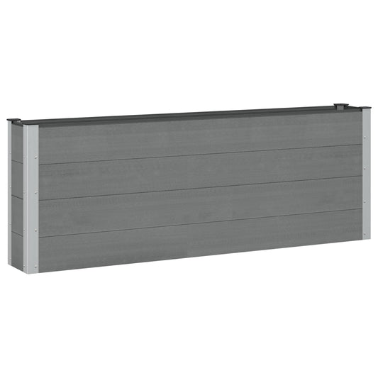 Upphöjd odlingslåda Svart 200 x 30 x 72 cm WPC och aluminium
