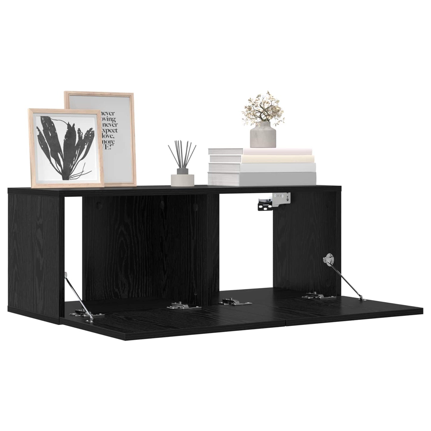 TV-bänkset 8 pcs 80 x 30 x 30 cm Svart ek Konstruerat trä