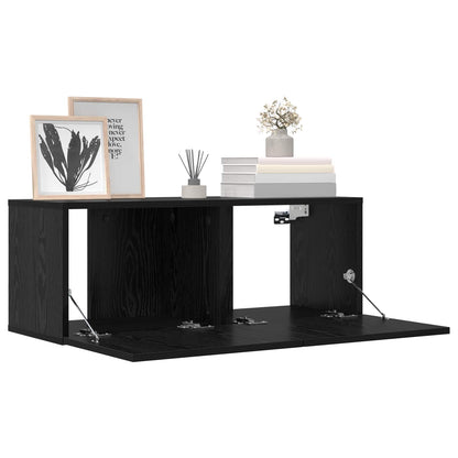 TV-bänkset 8 pcs 80 x 30 x 30 cm Svart ek Konstruerat trä