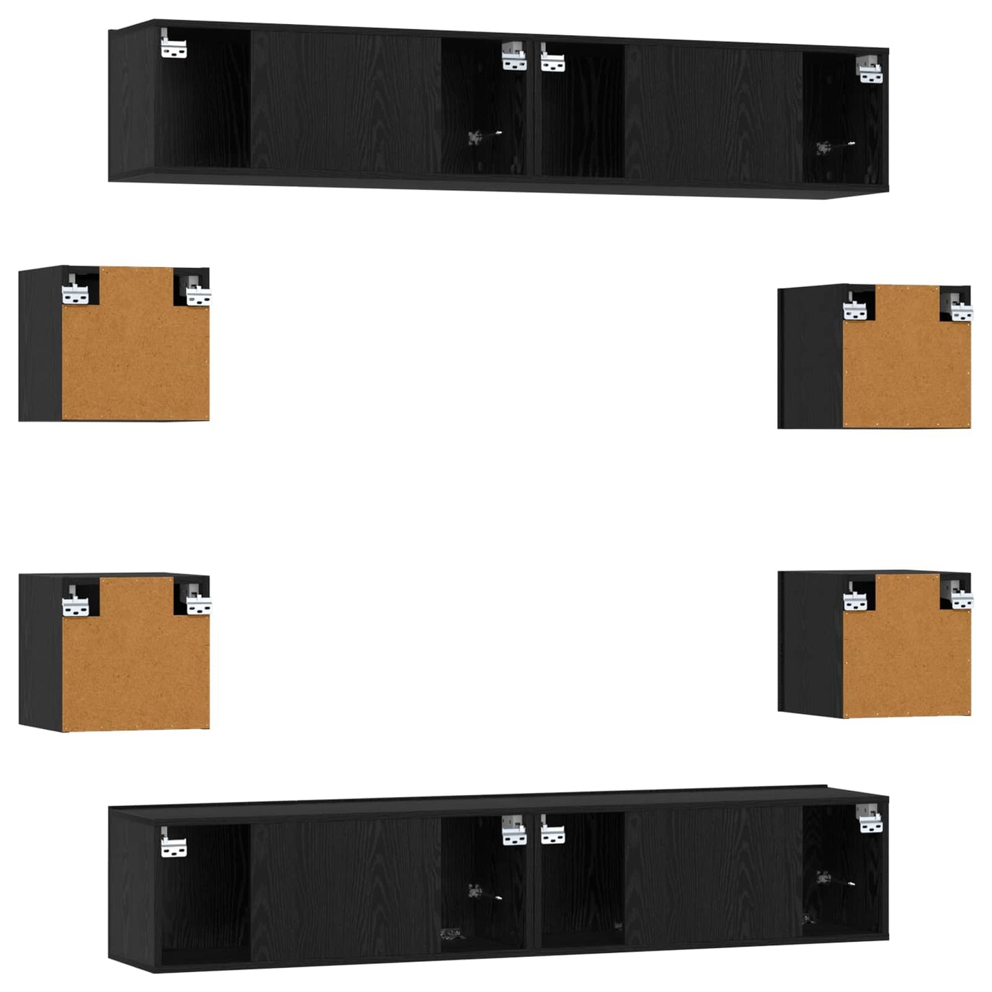 TV-bänkset 8 pcs 80 x 30 x 30 cm Svart ek Konstruerat trä
