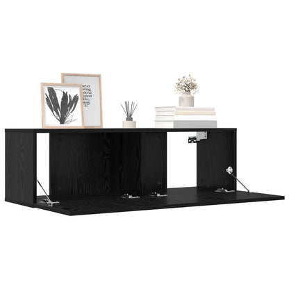 TV-bänkset 8 pcs 100 x 30 x 30 cm Svart ek Konstruerat trä