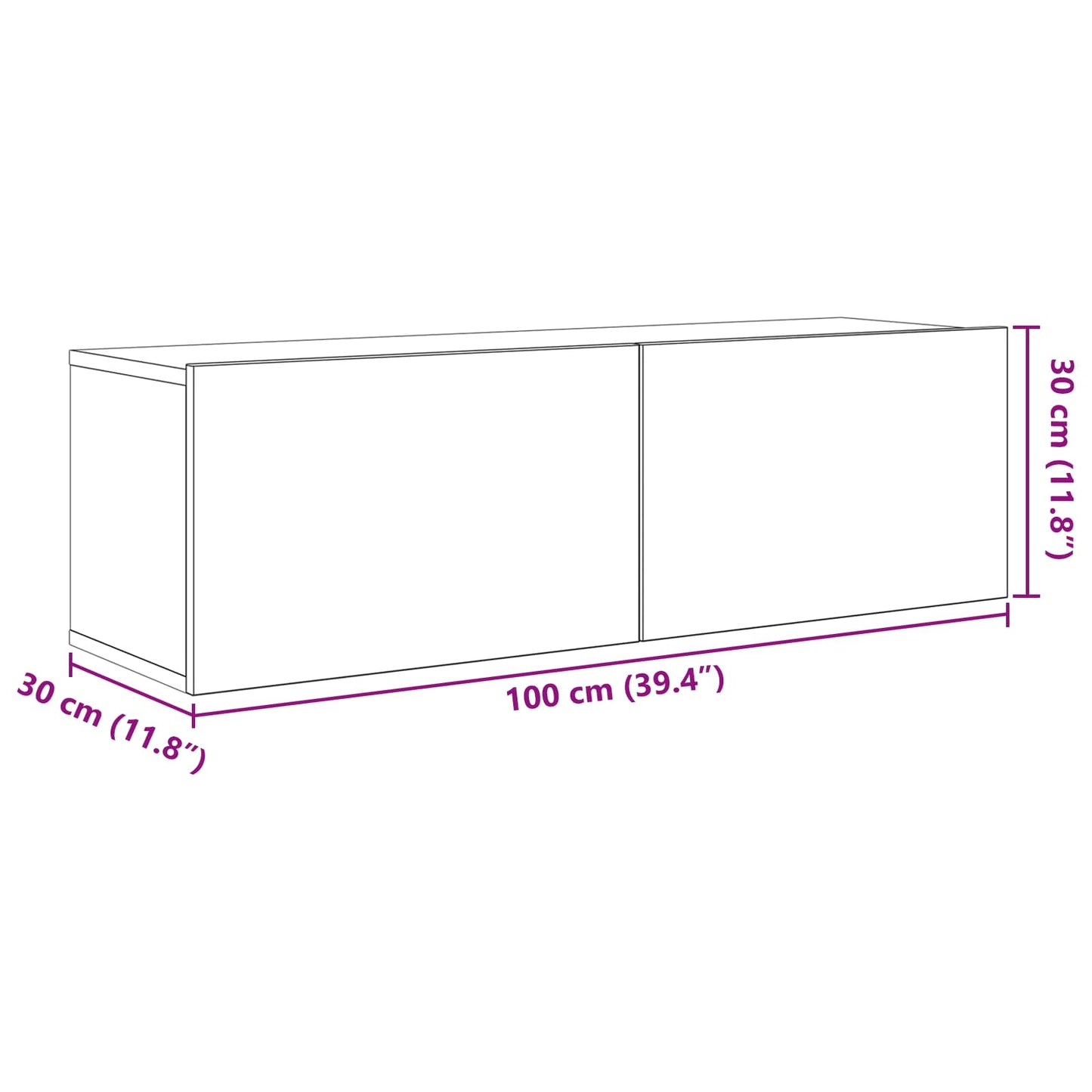 TV-bänkset 8 pcs 100 x 30 x 30 cm Svart ek Konstruerat trä
