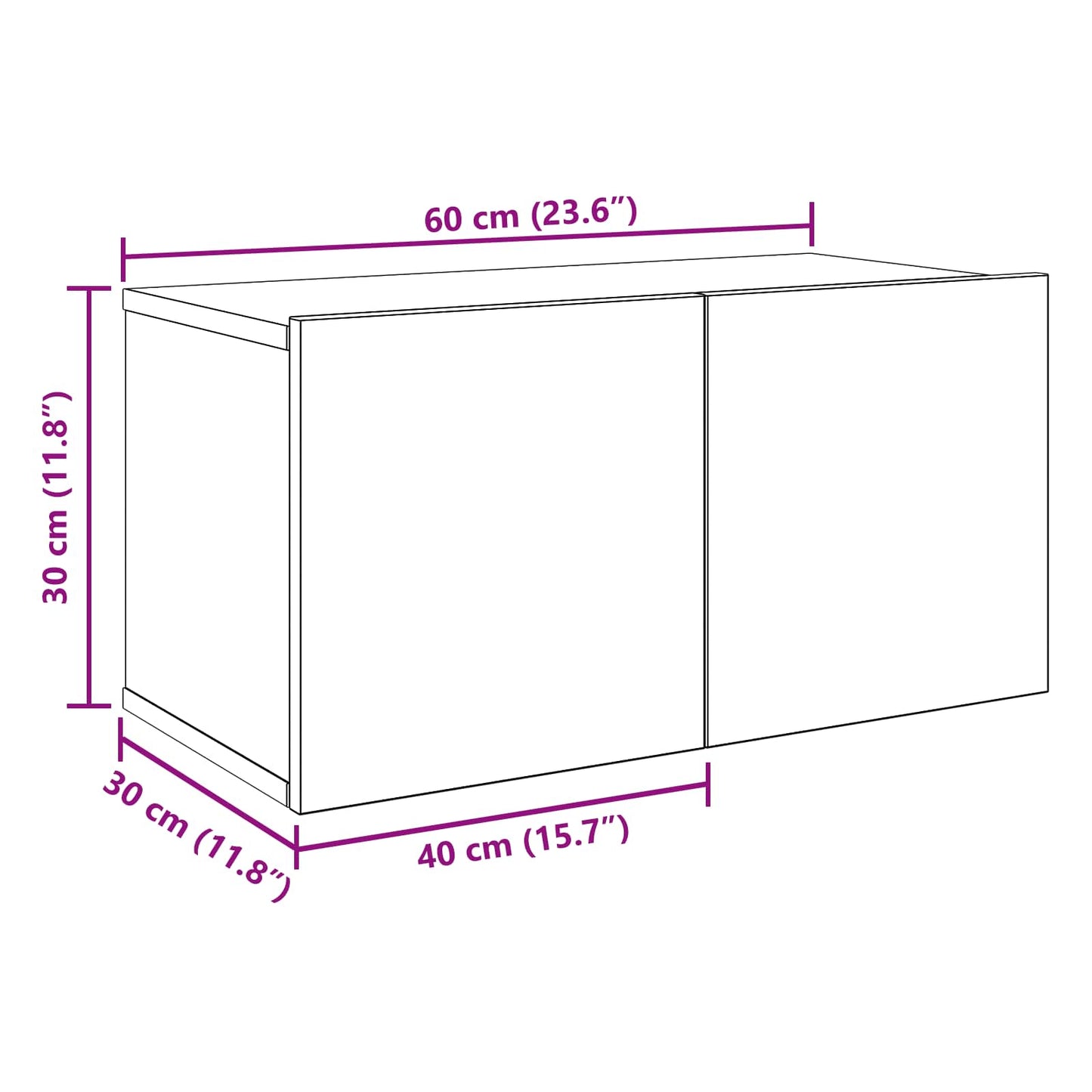 TV-bänkset 8 pcs 120 x 30 x 30 cm Svart ek Konstruerat trä