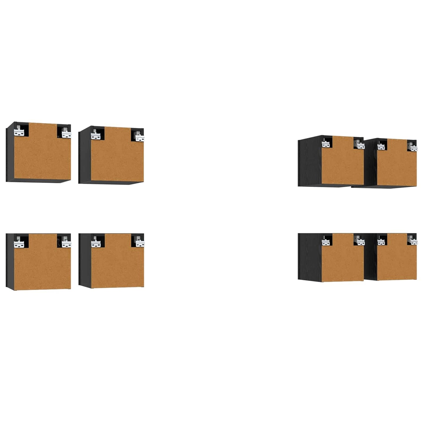 Väggmonterat TV-förråd 8 pcs Svart ek 30,5 x 30 x 30 cm