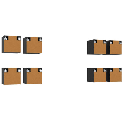 Väggmonterat TV-förråd 8 pcs Svart ek 30,5 x 30 x 30 cm