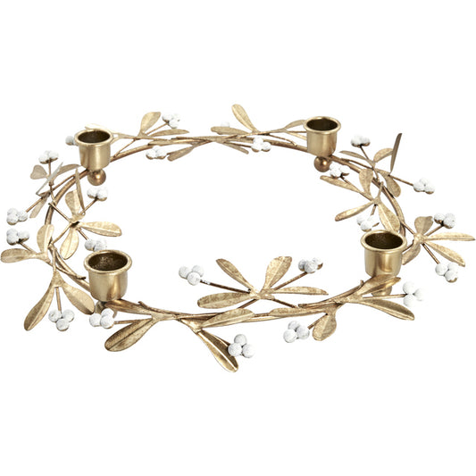Julljusstake Mistel 33 cm Antik guld