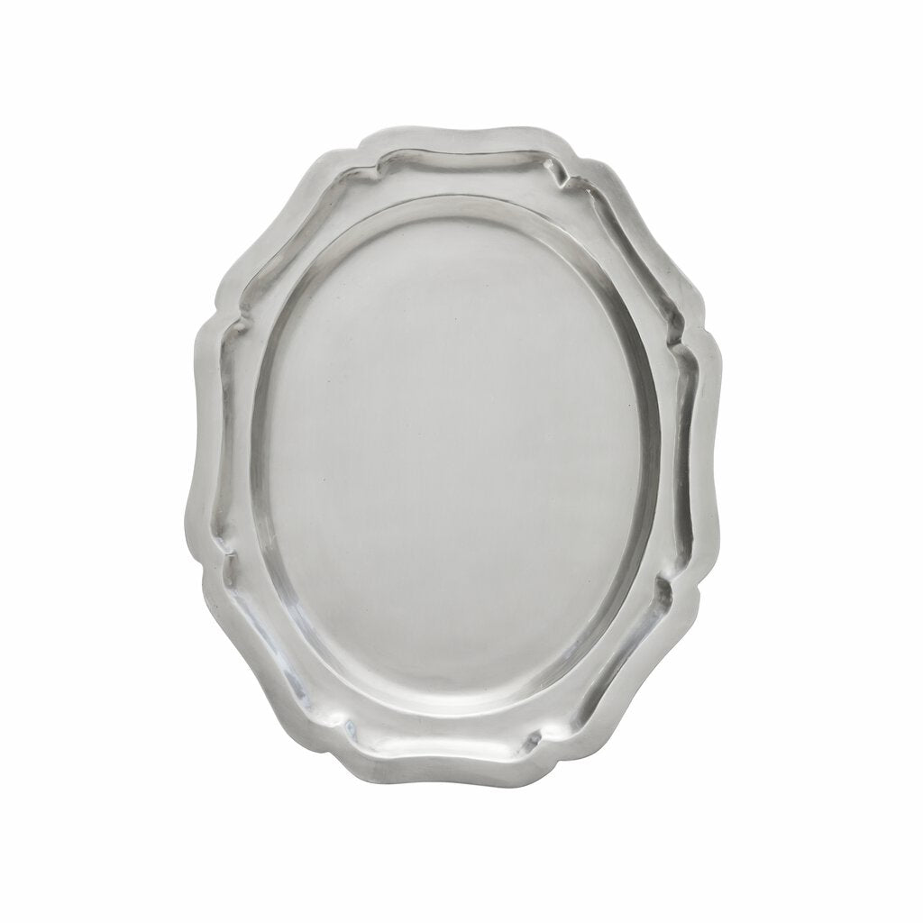 Dekorativt fat Vintage Antiksilver 29X23.5X2 cm