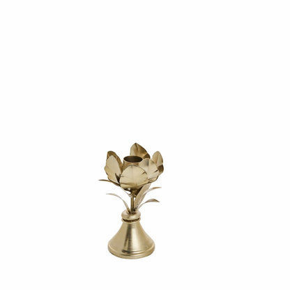 Ljusstake Blomma Järn 12 cm Guld