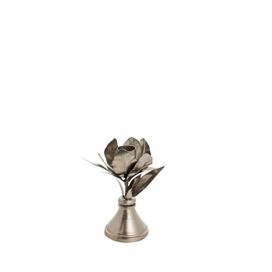 Ljusstake Blomma Järn 12 cm Silver