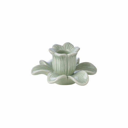Ljusstake Blomma 2-pack 10,3 cm Grön