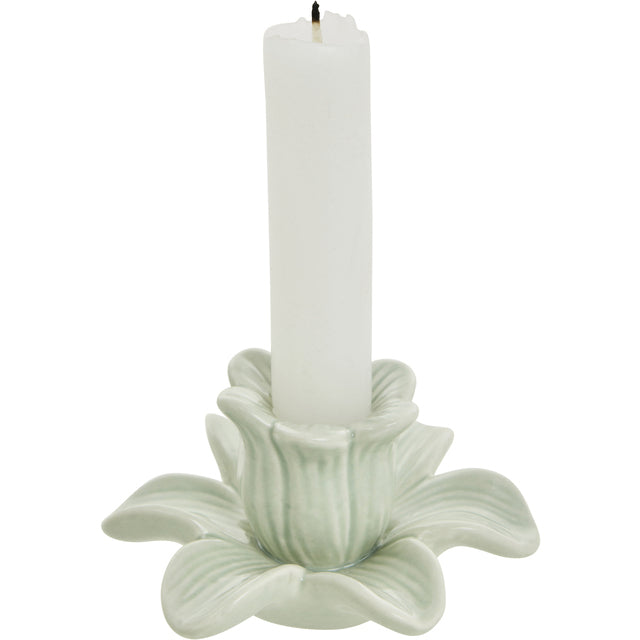 Ljusstake Blomma 2-pack 10,3 cm Grön