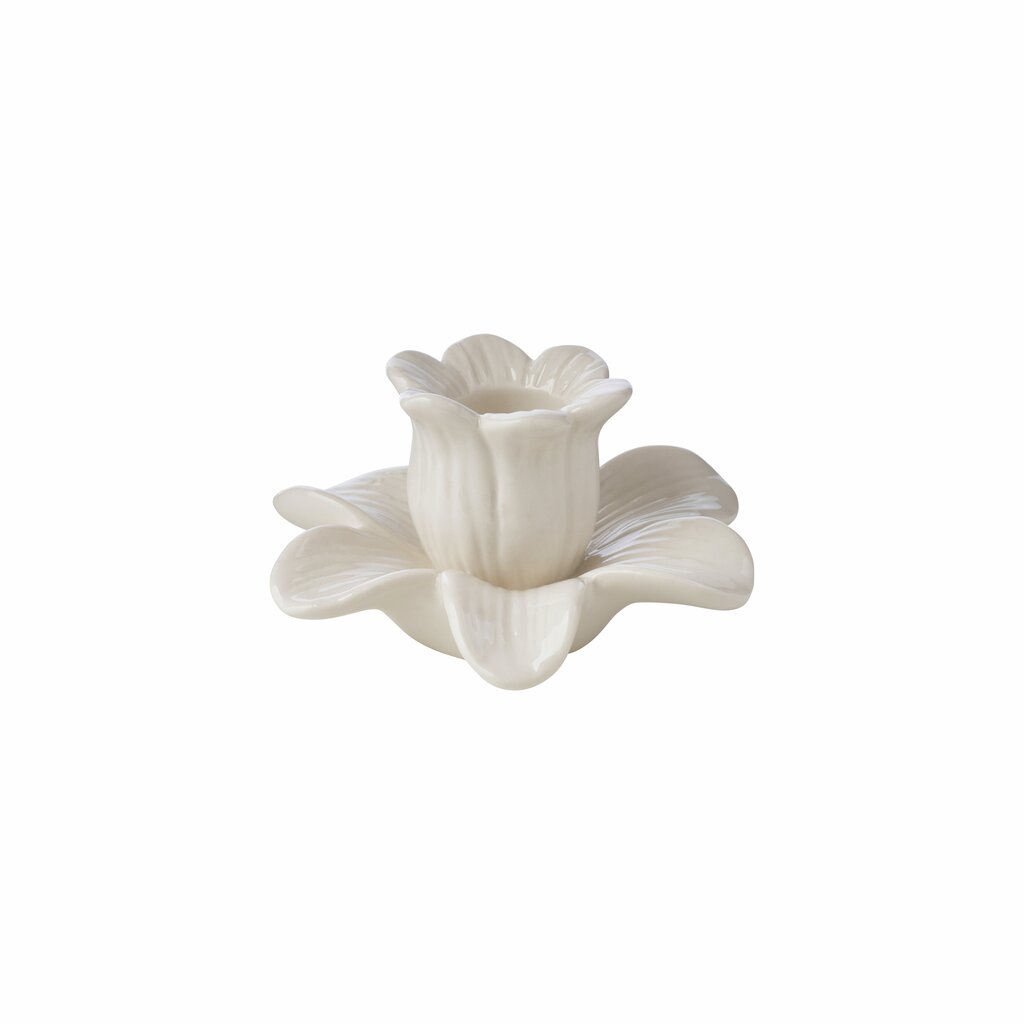 Ljusstake Blomma 2-pack 10,3 cm Vit
