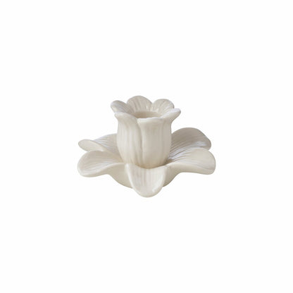 Ljusstake Blomma 2-pack 10,3 cm Vit