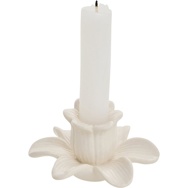 Ljusstake Blomma 2-pack 10,3 cm Vit